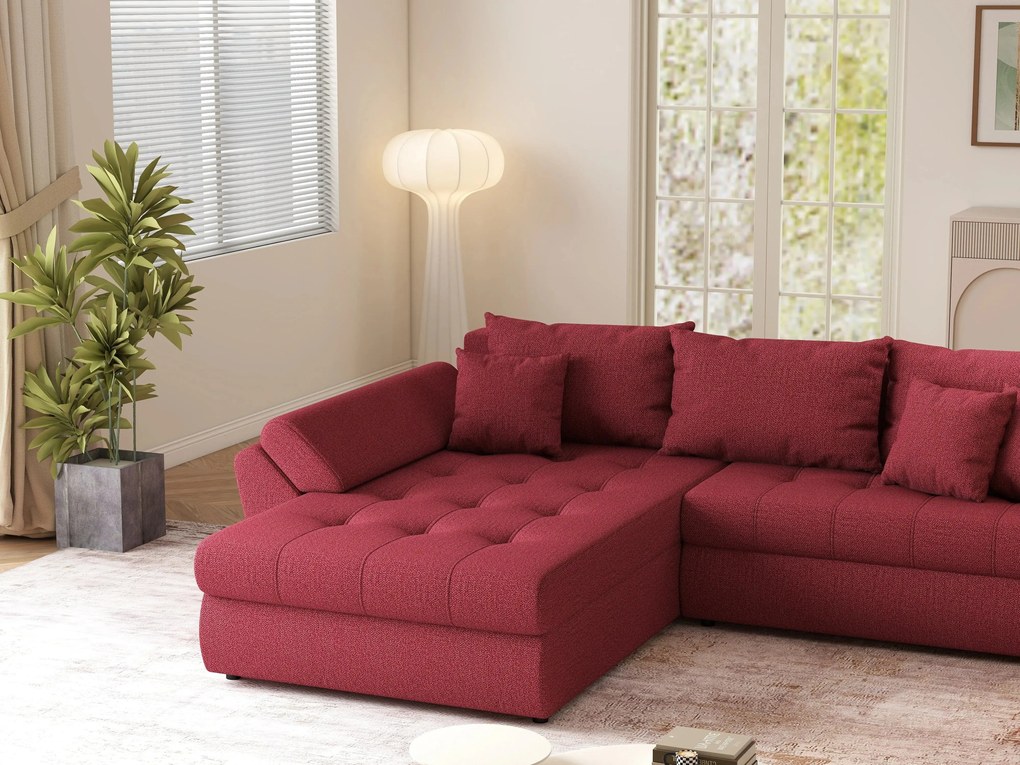 Colțar extensibil dumonde cu ladă de depozitare si sezut confortabil din spuma high-density, Loana Enjoy Winery 270x185 cm