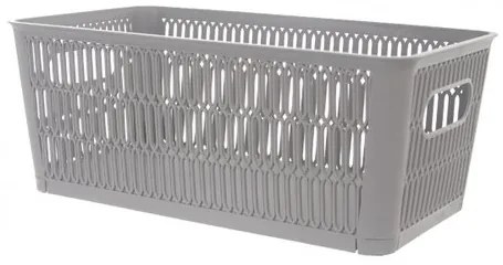 Coș de plastic stivuibil Orion NESTA, 29 x 16,5 x11,5 cm, gri, S