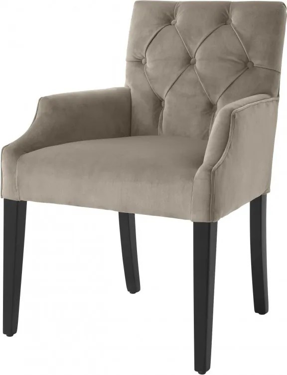 Scaun cu brate design elegant LUX Atena, catifea gri 113795 HZ