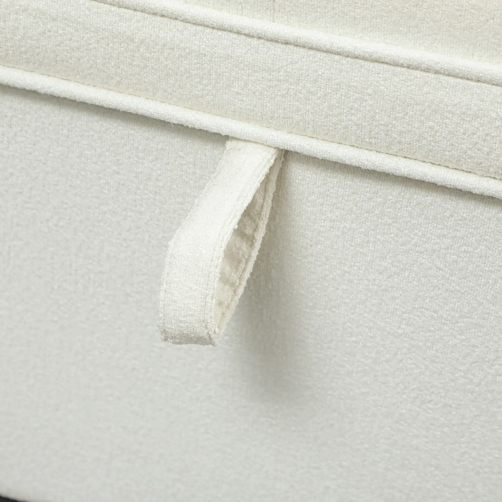 HOMCOM Bancă de depozitare 112L, banchetă pentru capătul patului din țesătură tip in, șezut capitonat, 120 x 40 x 48 cm, crem | Aosom Romania