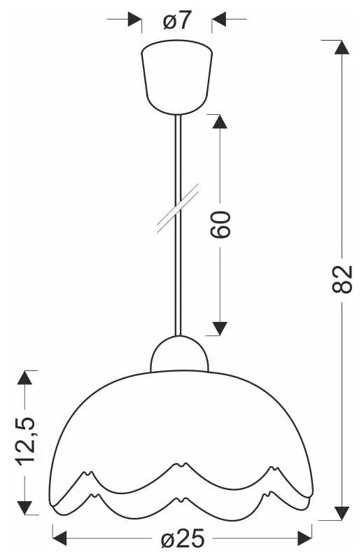 Lustră albă cu abajur din sticlă ø 25 cm Bratek – Candellux Lighting