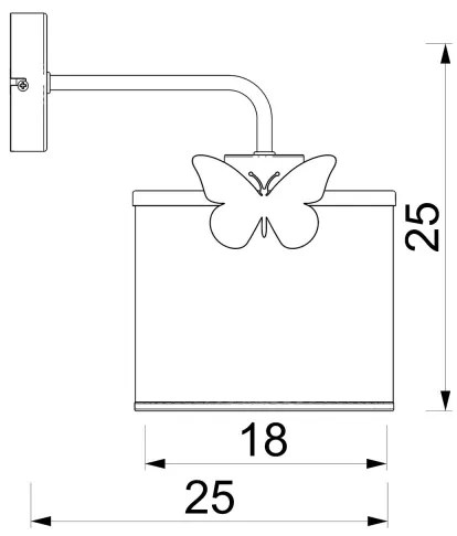 Lampă de perete pentru copii SWEET 1xE27/15W/230V alb/fluture
