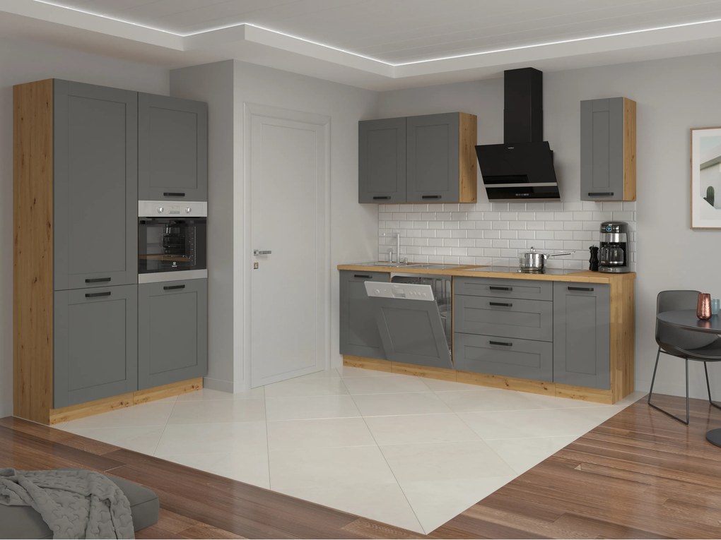 Dulap de bucătărie pentru alimente Lucid 60 DP 210 2F (Stejar artisan + dustgrey). 1045611