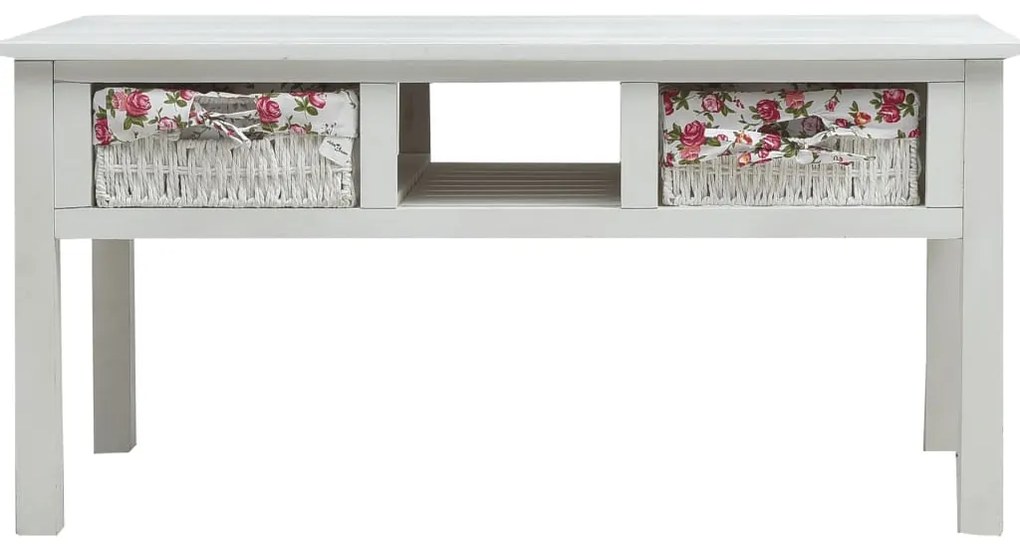 287845 vidaXL Măsuță de cafea, alb, 99,5 x 50 x 48 cm, lemn