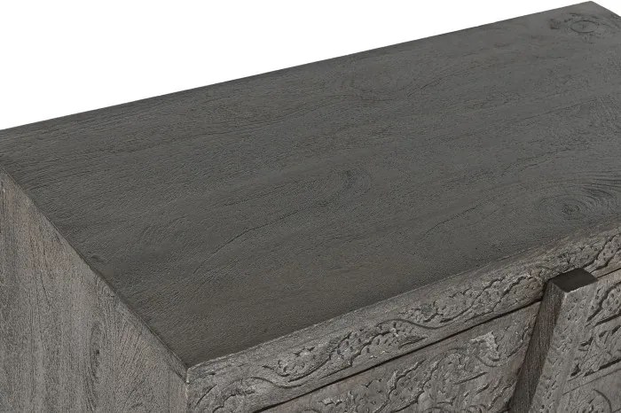 Bufet, gri, din lemn masiv sculptat, Arvane