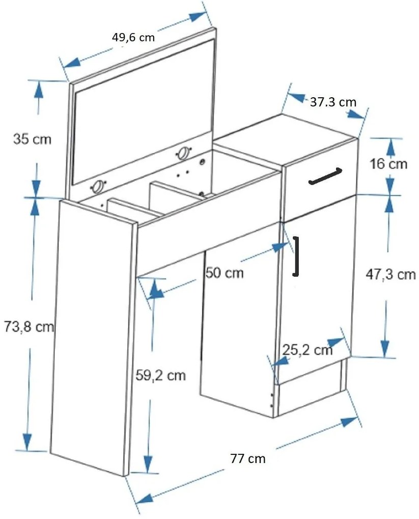 Măsuță de toaletă Nukela 3 (alb) . 1094106