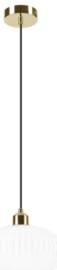 Lustră pe cablu HARMA 1xE27/15W/230V d. 25 cm alb/auriu