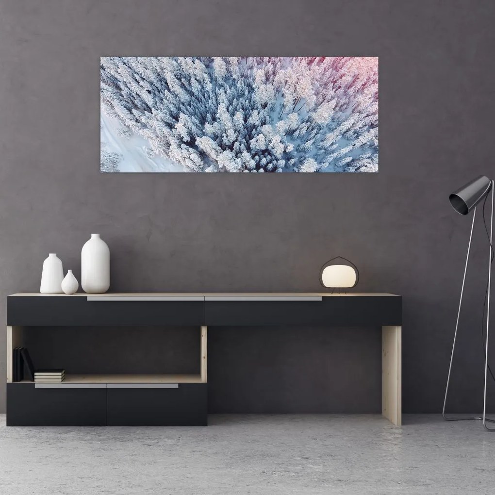 Tablou cu copaci înzăpeziți (120x50 cm)