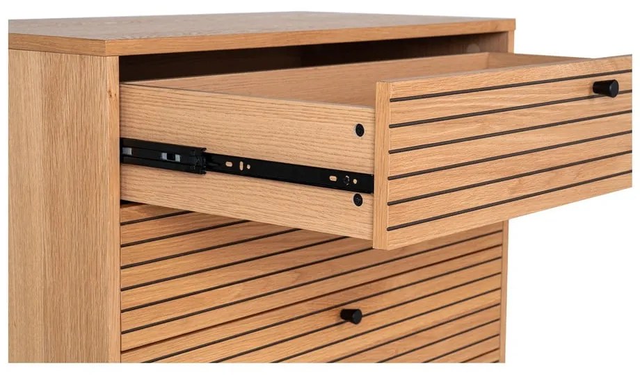 Comodă în culoare naturală înaltă cu aspect de lemn de stejar 80x85 cm Kyoto – House Nordic