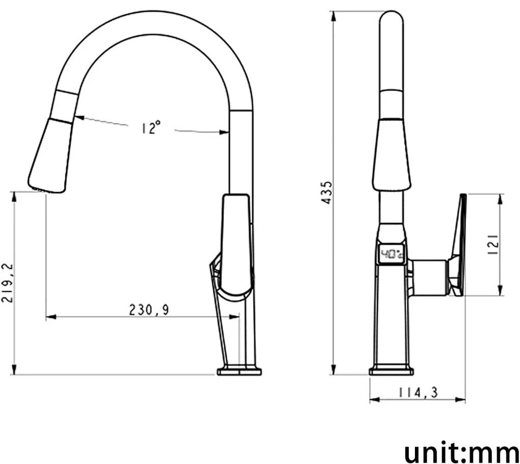 Robinet S99, Afisaj Digital Al Temperaturii, Culoare Gri