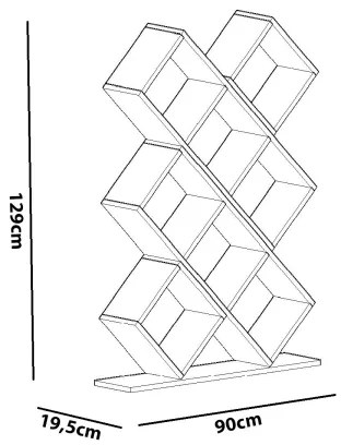 Bibliotecă KUMSAL 129x90 cm albă