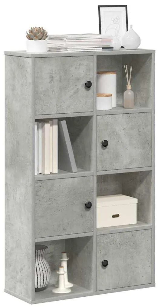vidaXL Bibliotecă, gri beton,60x24x101,5 cm, lemn prelucrat