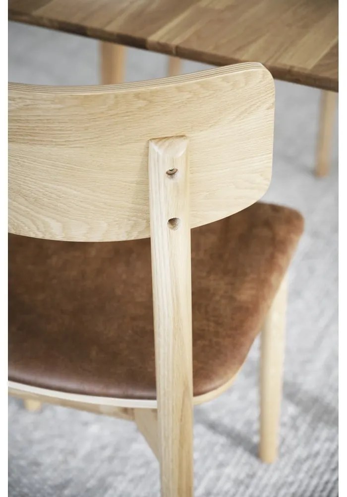 Scaune de dining maro coniac/natural 2 buc. din imitație de piele Wolcott – Rowico