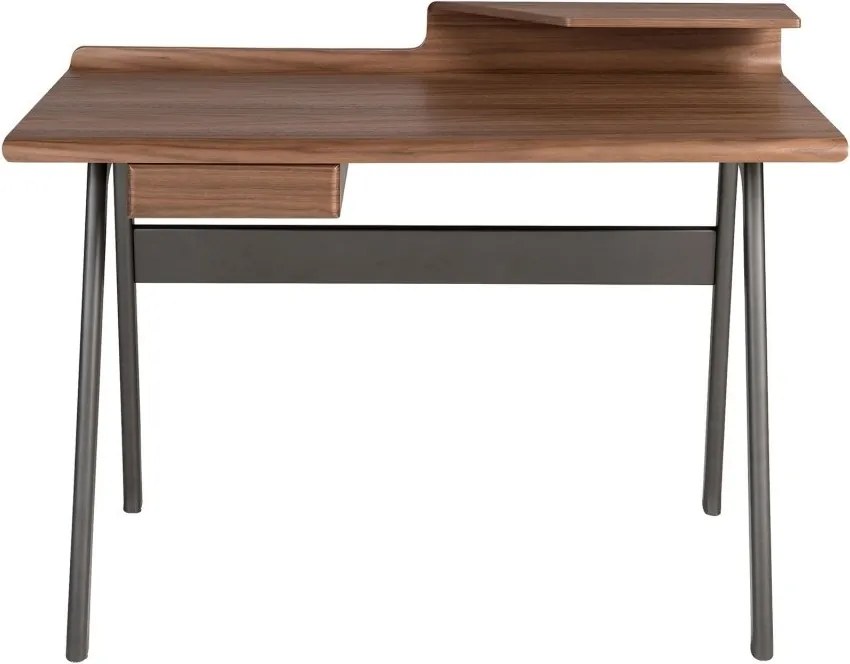 Birou modern din lemn furniruit si fibra de sticla Walnut