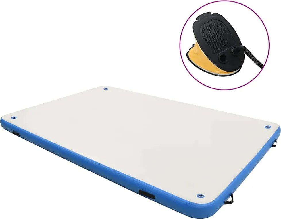 vidaXL Punte plutitoare gonflabilă, albastru și alb, 300x200x15 cm