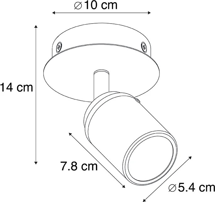 Spot de baie modern negru IP44 - Ducha