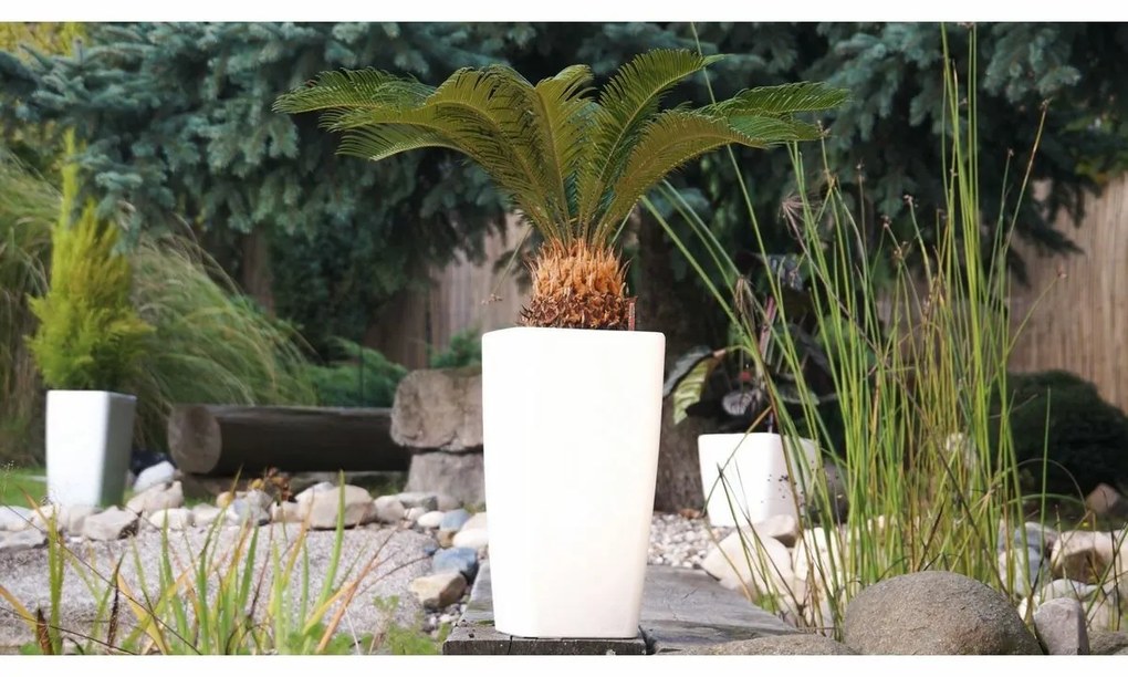 Ghiveci cu auto-irigare Flower Lover QuadratoGrande, alb, 22 x 41 cm, 22 cm