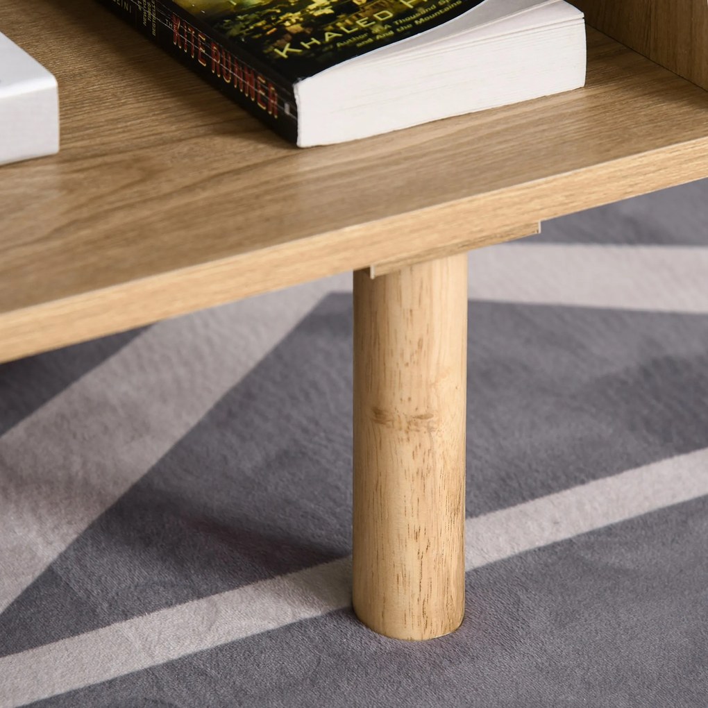 HOMCOM Masa de sufragerie pentru cafea, Stil nordic, cu Usa si Compartiment deschis, Culoare Lemn, 110x50x41.5cm