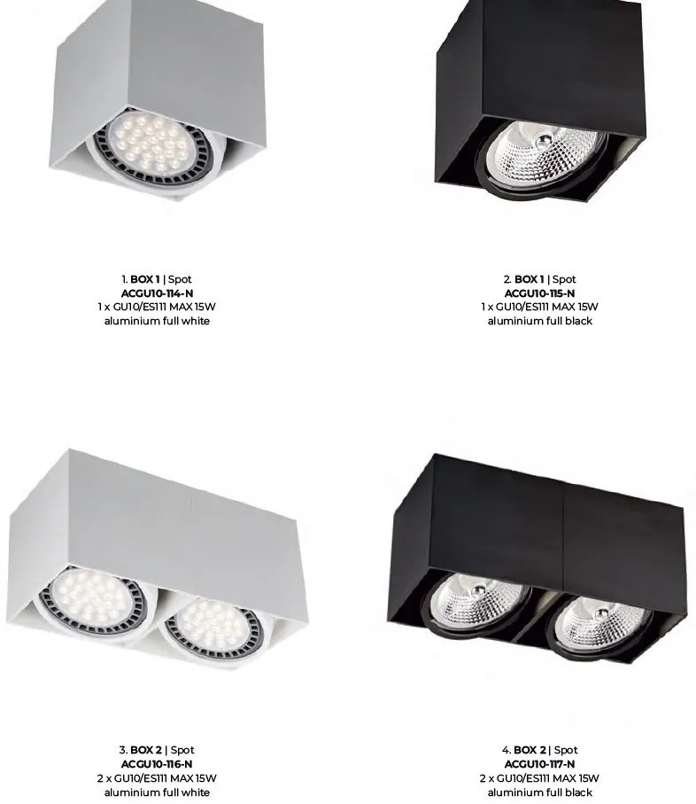 Spot aplicat modern BOX 2 negru