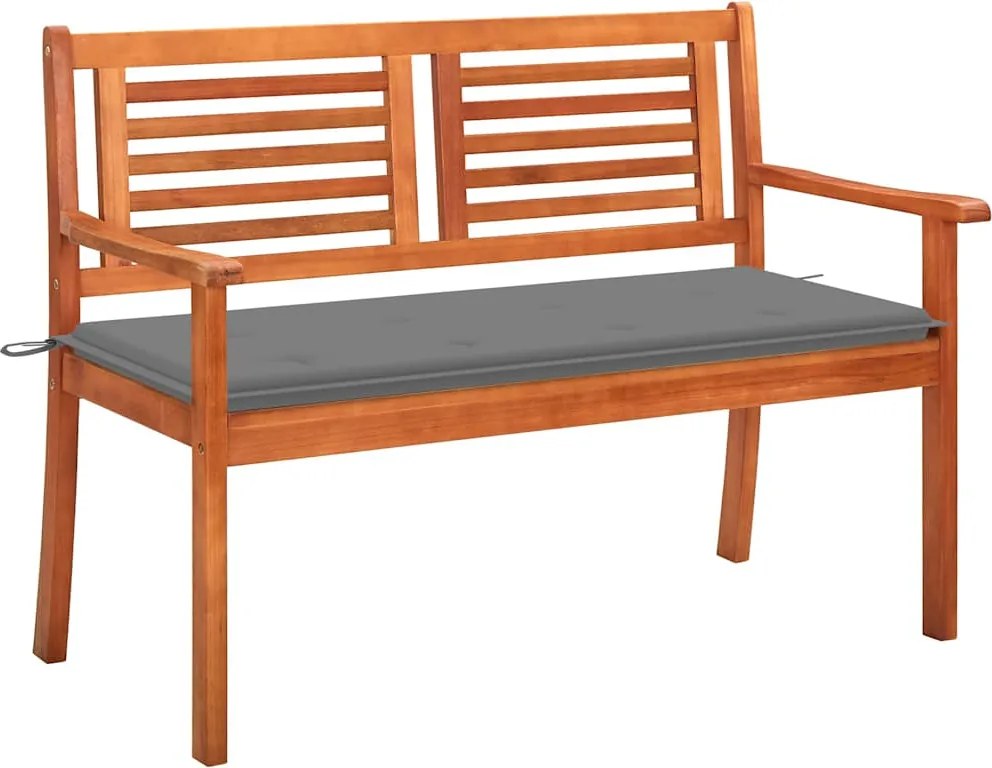 vidaXL Bancă grădină 2 locuri cu pernă, 120 cm, lemn masiv eucalipt