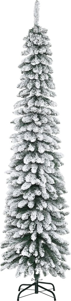 HOMCOM Brad de Crăciun Înzăpezit cu Trei Secțiuni, 490 de Crengi din Metal și Plastic, 54x54x210 cm, Verde | Aosom Romania