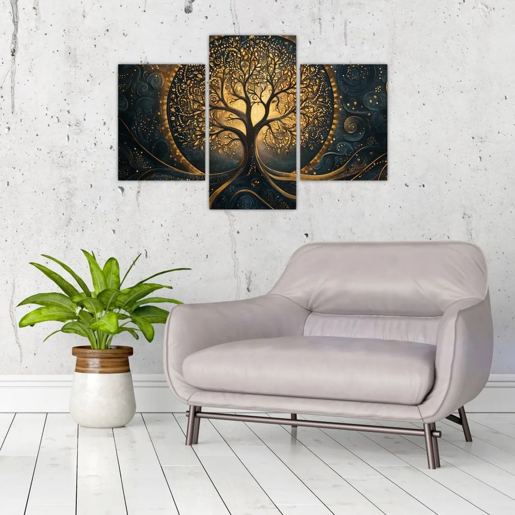 Tablou – Arbore cu aură aurie (90x60 cm)