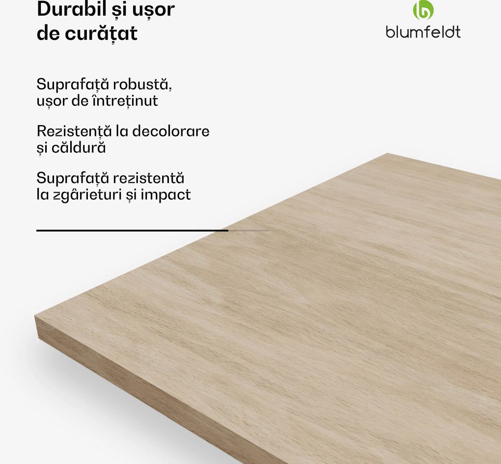 Blumfeldt Placă de masă Bearsdon 160 x 90 cm pentru bucătărie și dining, Lemn stratificat robust