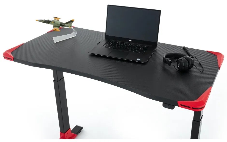 Masa OfficeTech Game cu inaltime reglabila, 120 x 60 cm, neagra