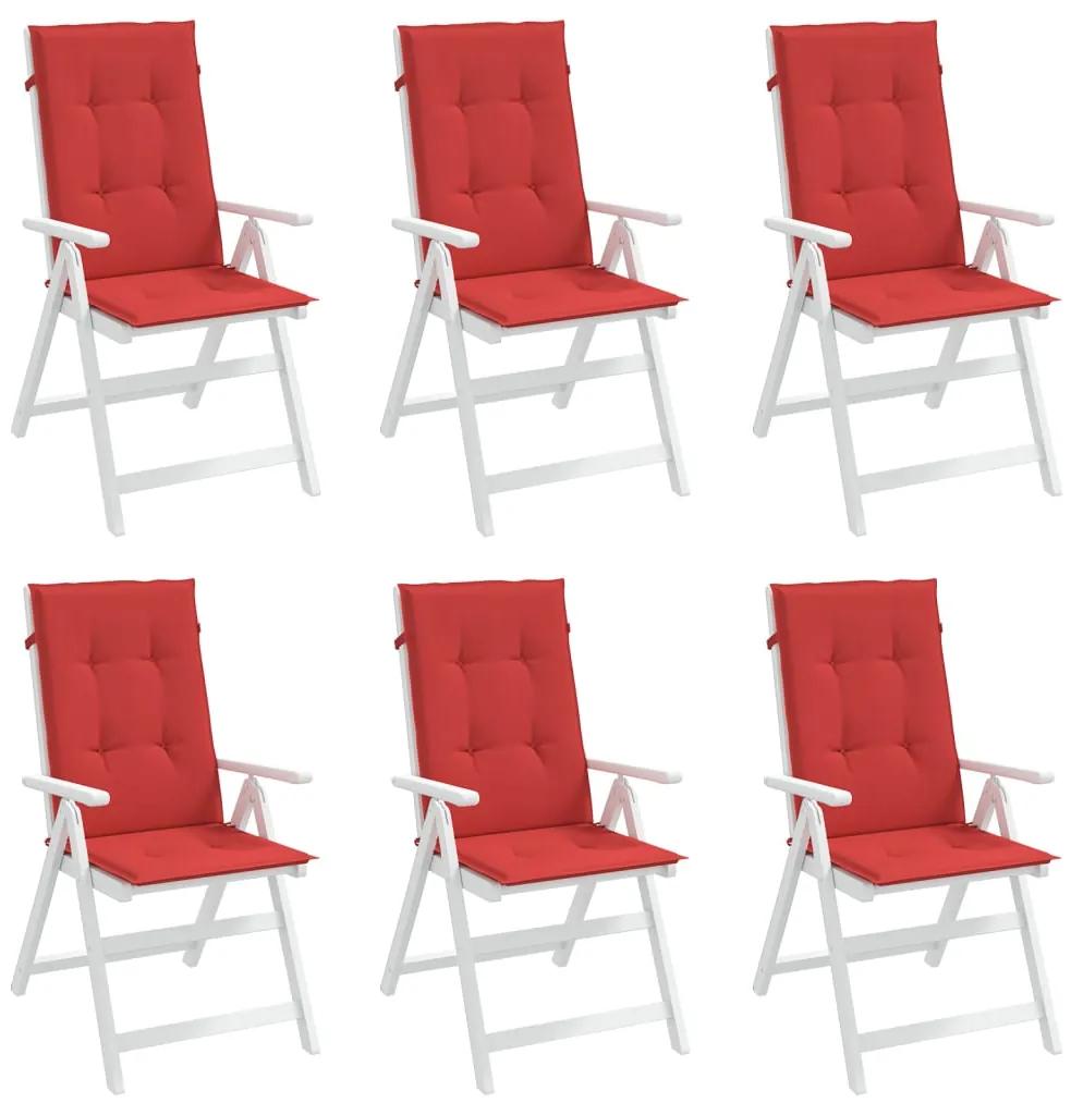 Perne pentru scaun de gradina, 6 buc., rosu, 120 x 50 x 3 cm 6, Rosu, 120 x 50 x 3 cm