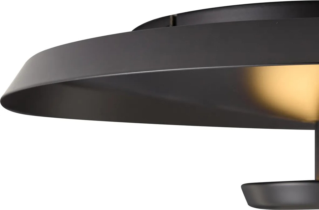 Plafonieră modernă negru mat, incl. LED, cu dimmer în 3 trepte - Sombra