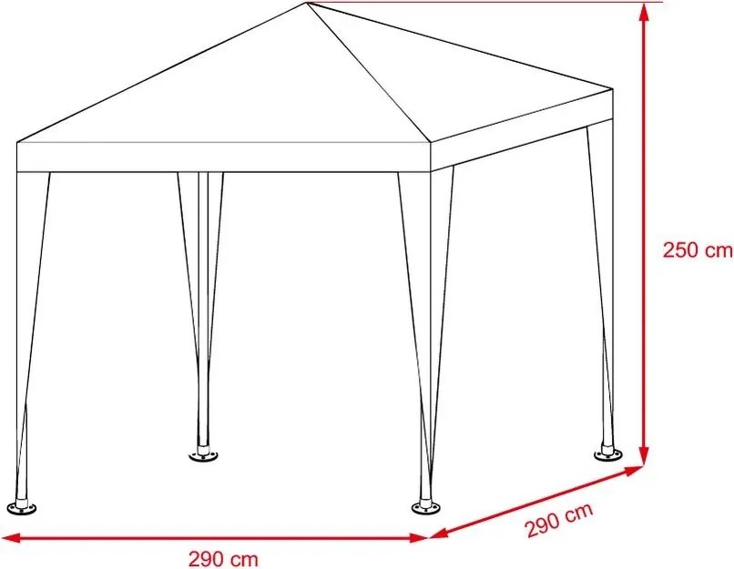 Cort de grădină pentru petreceri - ANTONI + 3 pereți laterali - alb