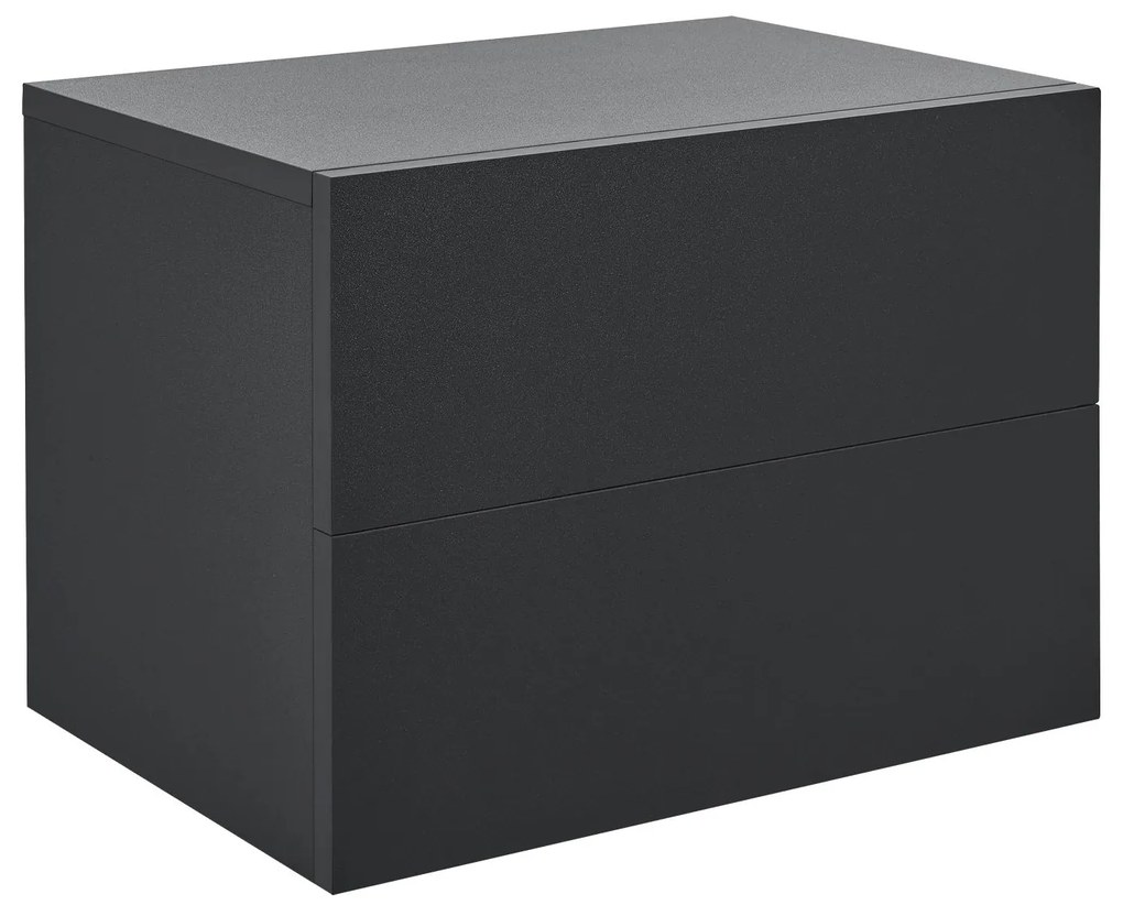 Noptiera 40x29x30 cm cu 2 sertare, neagra