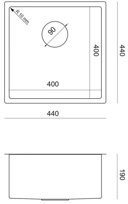 Chiuveta inox ANTHONY 50 auriu