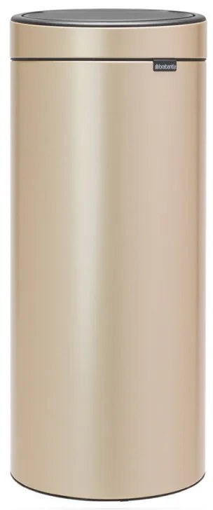 Cos de gunoi Brabantia Touch Bin New 1003221, 30 L, Inchidere silentioasa si lina, Auriu metalic