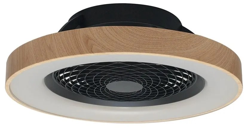 Lustra LED Smart cu Ventilator si telecomanda TIBET negru/lemn