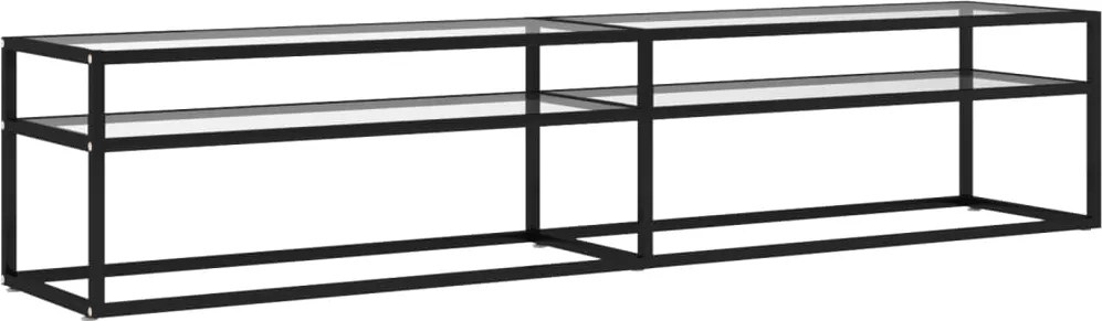 vidaXL Comodă TV, transparent, 200x40x40,5 cm, sticlă securizată