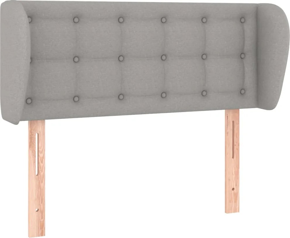 vidaXL Tăblie de pat cu aripioare gri deschis 103x23x78/88 cm textil