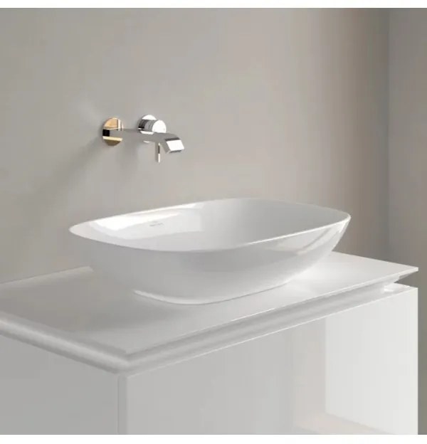 Lavoar pe blat, Villeroy&amp;Boch Loop&amp;Friends, material TitanCeram, 56x38cm, Alb Alpin, 4A490001