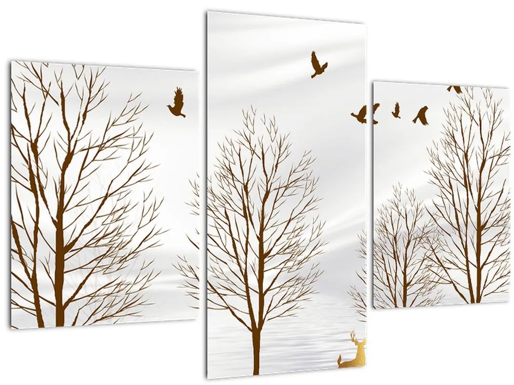 Tablou - Cerb lângă râu (90x60 cm)