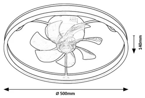 Plafonieră LED dimabilă cu ventilator Rabalux 71337 FANFY 40W/230V 3000/4000/6000K + telecomandă