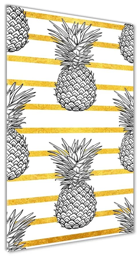 Tablou pe sticlă acrilică Benzi de ananas
