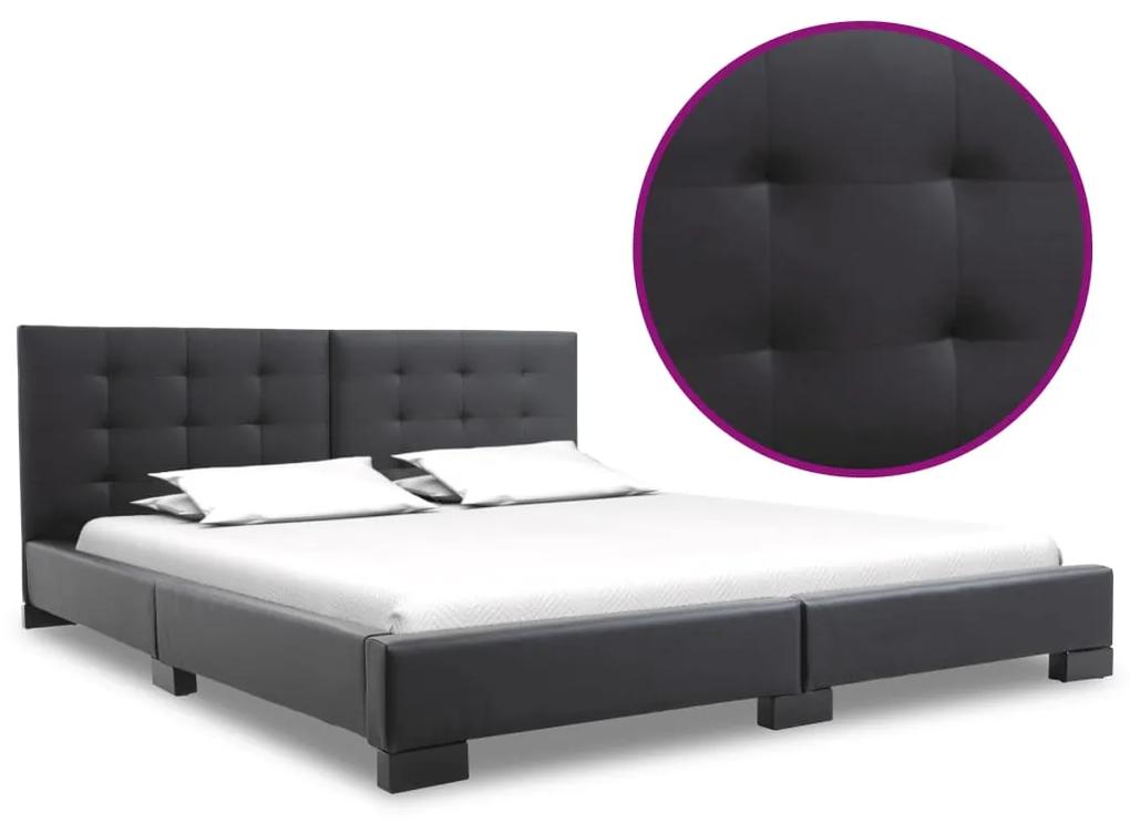 280628 vidaXL Cadru de pat, negru, 120 x 200 cm, piele artificială