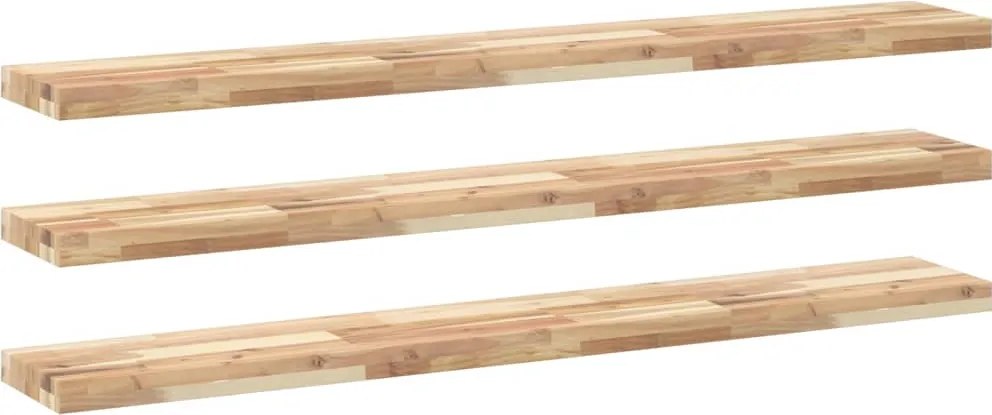 vidaXL Rafturi plutitoare 3 buc. 140x20x4cm lemn masiv acacia netratat