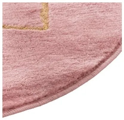 Covor Rotund Crown, Roz, D. 78 Cm