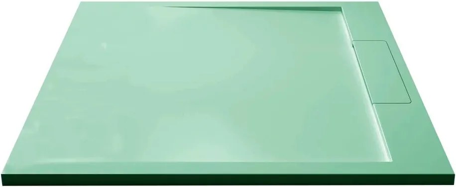 Cadita compozit pentru dus Inter Ceramic patrata 90x90 cm verde menta