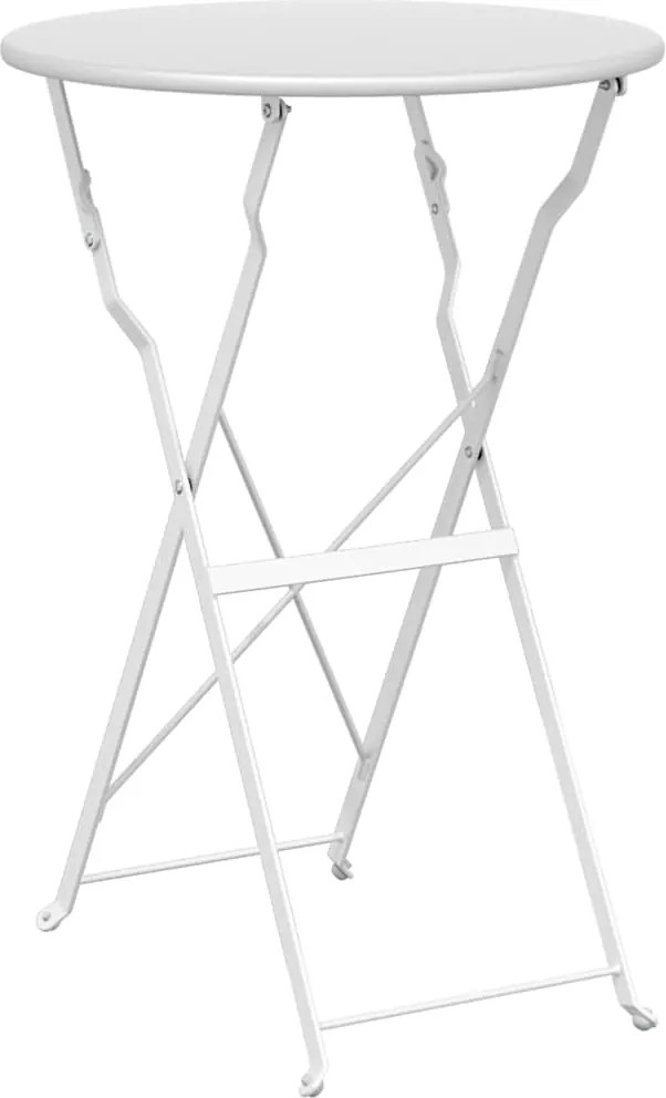 vidaXL Masă de bistro Alb Ø 50 x 71 cm Oțel acoperit cu pulbere