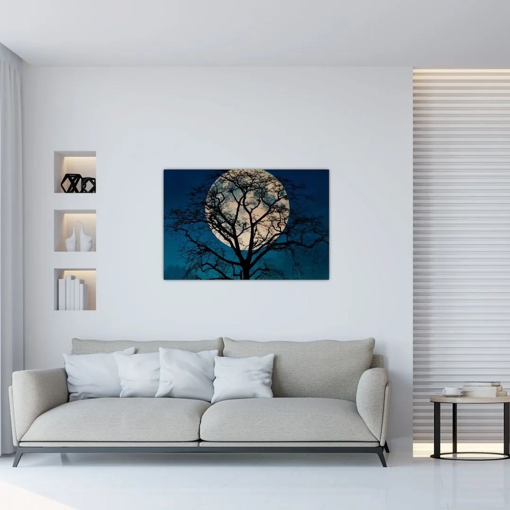 Tablou copacului cu lună plină (90x60 cm)