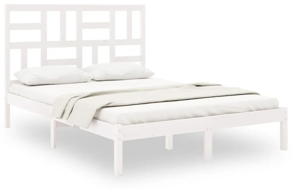 3105946 vidaXL Cadru de pat, alb, 120x200 cm, lemn masiv