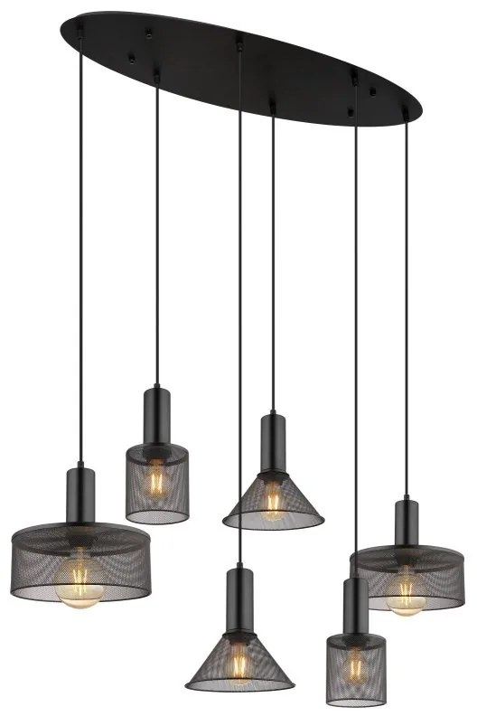 Lustra 6L design industrial JEDD negru