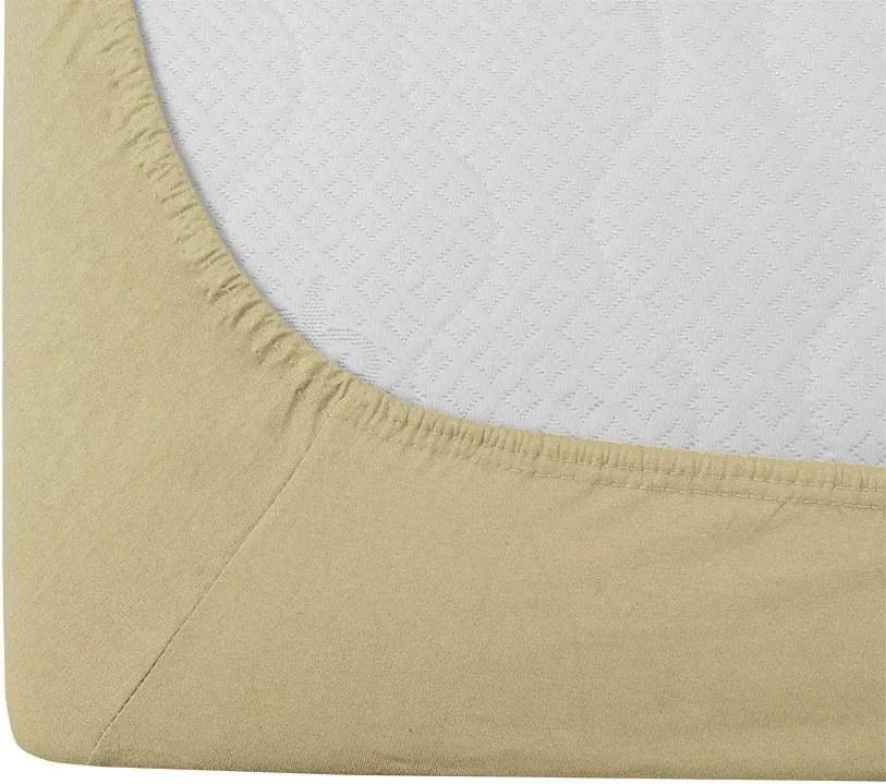 Cearsaf Jersey HIGHFIT galben deschis 180 x 200 cm